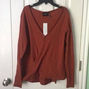 NWT Urban Outfitters Rusty Orange Wrap Top
